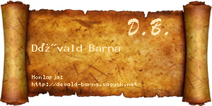 Dévald Barna névjegykártya